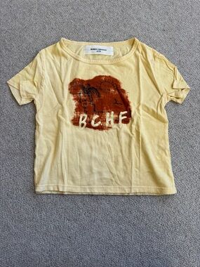 Bobo Choses Pale Yellow Tee with Rust Graphic